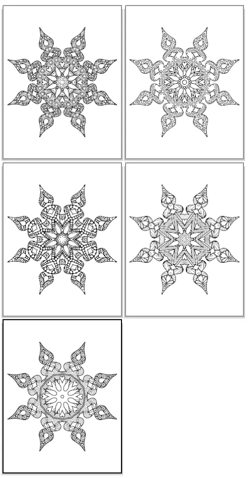 complex snowflake coloring pages