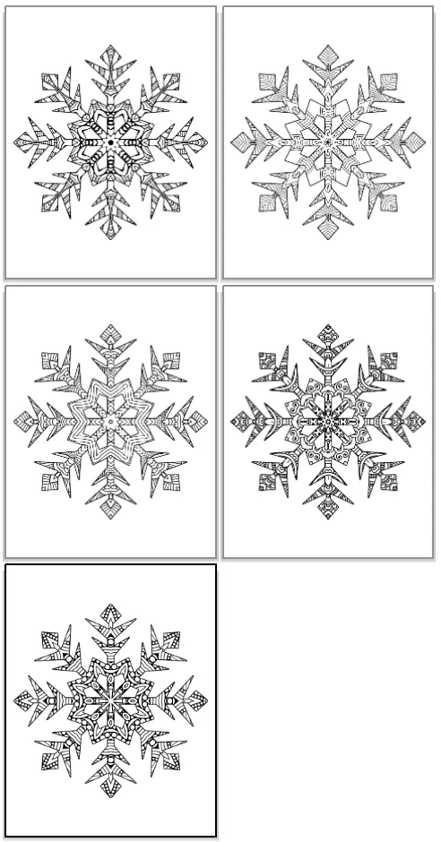 complicated snowflake coloring pages