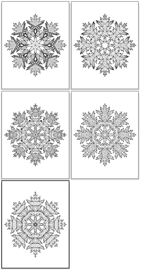 snowflake coloring pages for adults