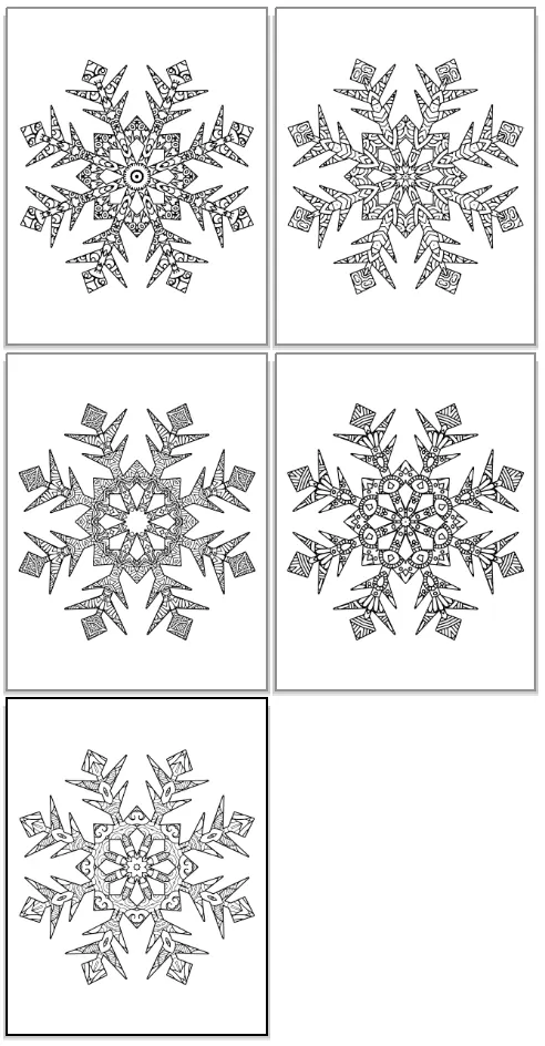 snowflake shapes to color