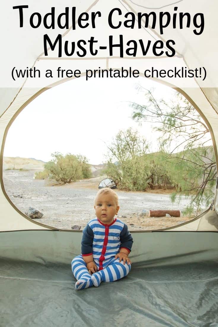 Toddler Camping Must-Haves with a free printable checklist