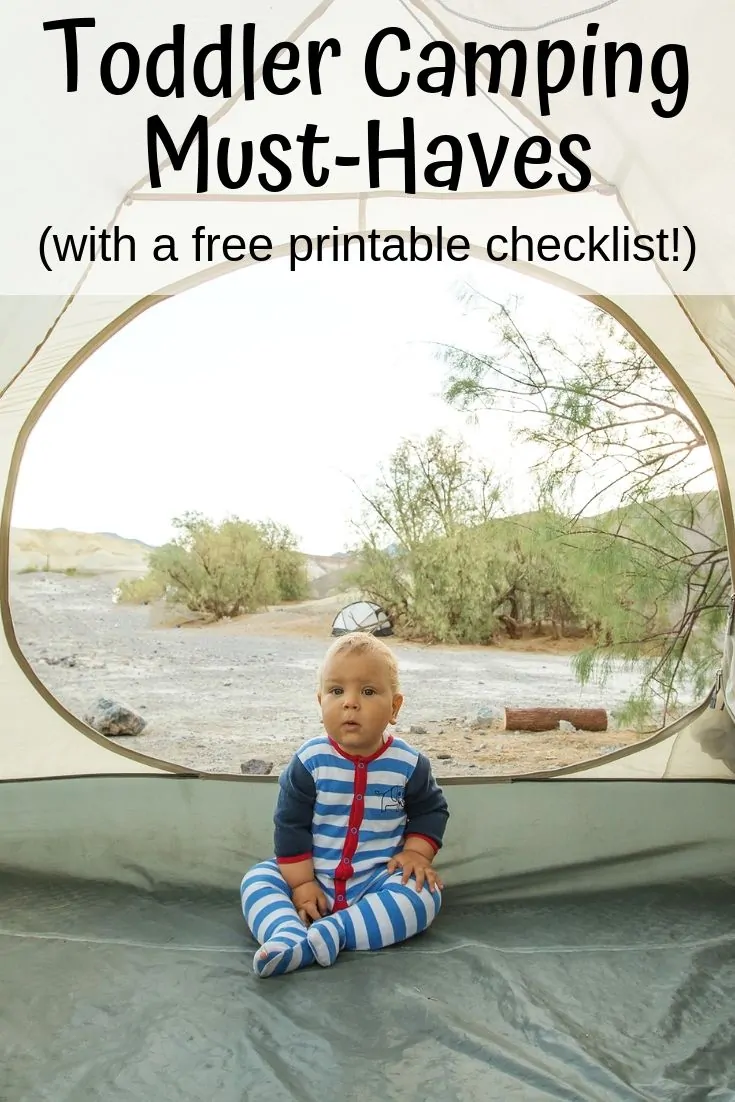 Toddler Camping Must-Haves with a free printable checklist