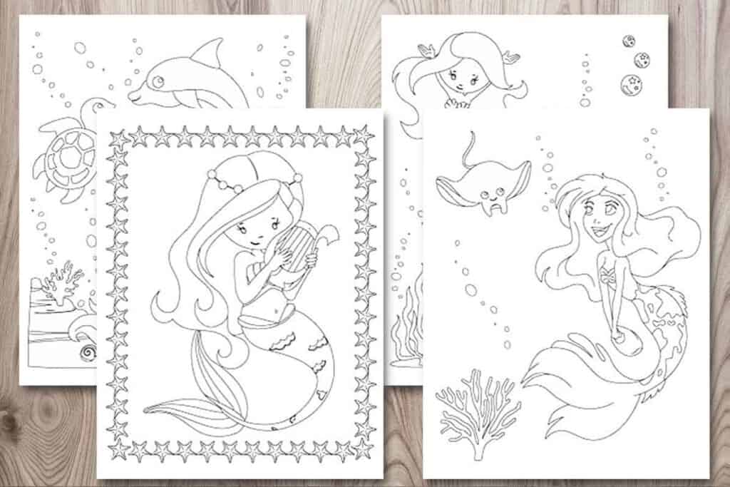 11 Free Printable Mermaid Coloring Pages No Prep Activity For Kids The Artisan Life