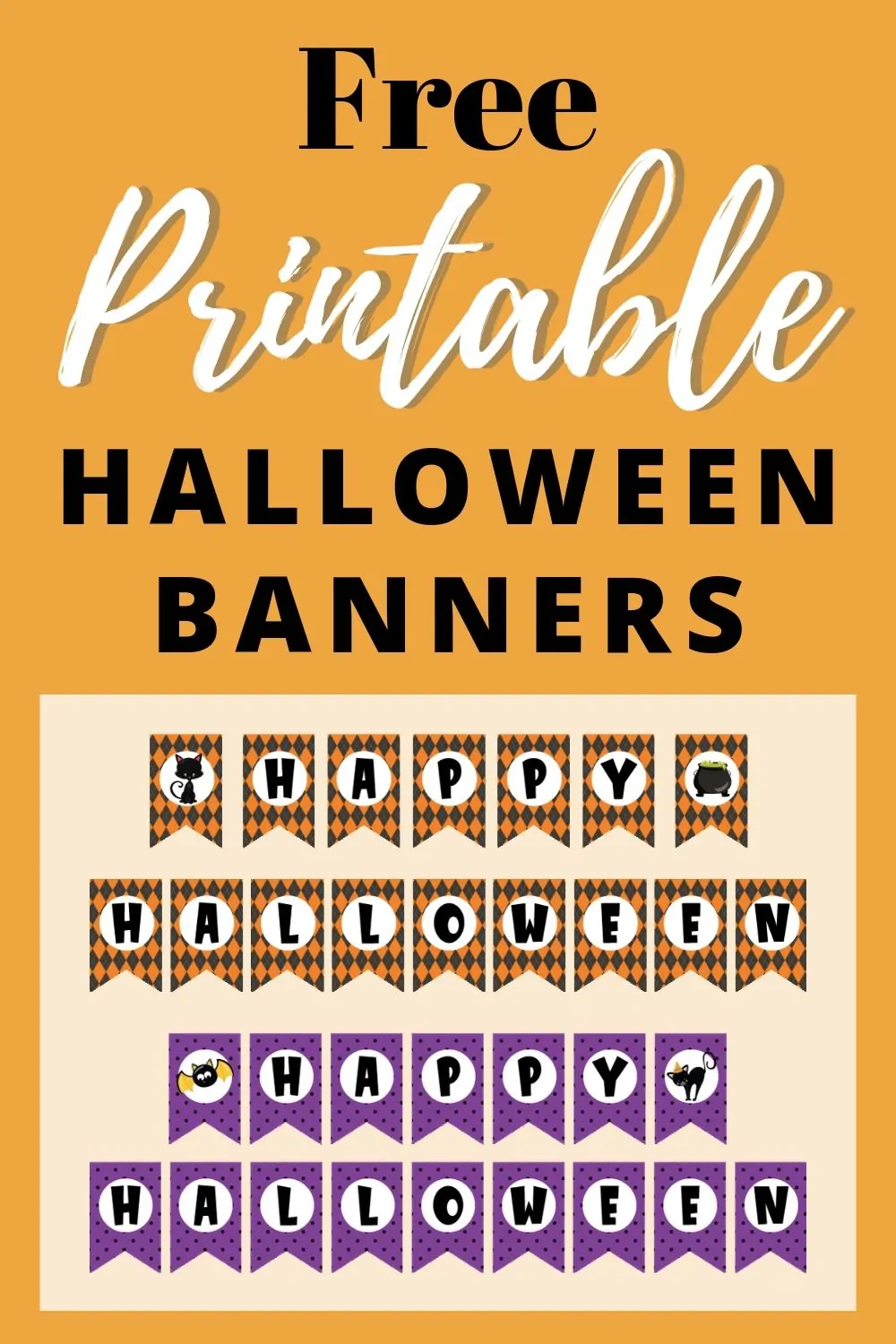 free printable happy halloween banners