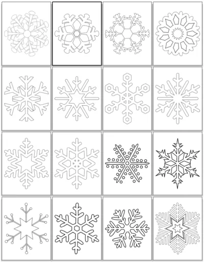 large printable snowflake coloring pages preview