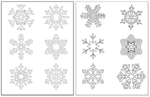 preview of 3 snowflake coloring pages