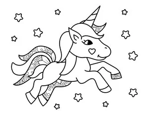 cute unicorn with stars