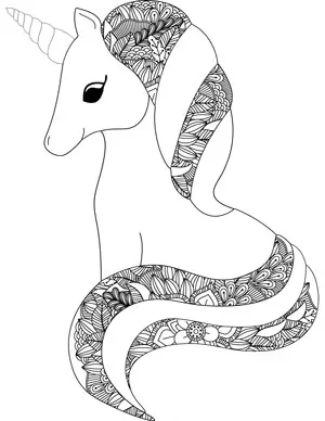 unicorn with mane and tail