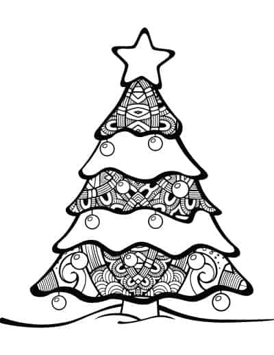 adult-coloring-page-Christmas-tree-with-ornaments