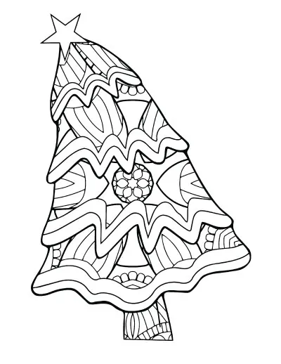 bent-over-Christmas-tree-adult-coloring-page