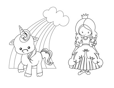 little-princess-with-unicorn-and-rainbow