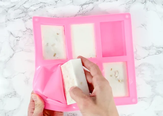 allow soap to cool completely then remove from molds