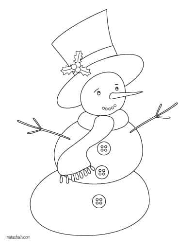 classic snowman coloring page
