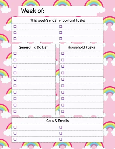 cute to do list template printable