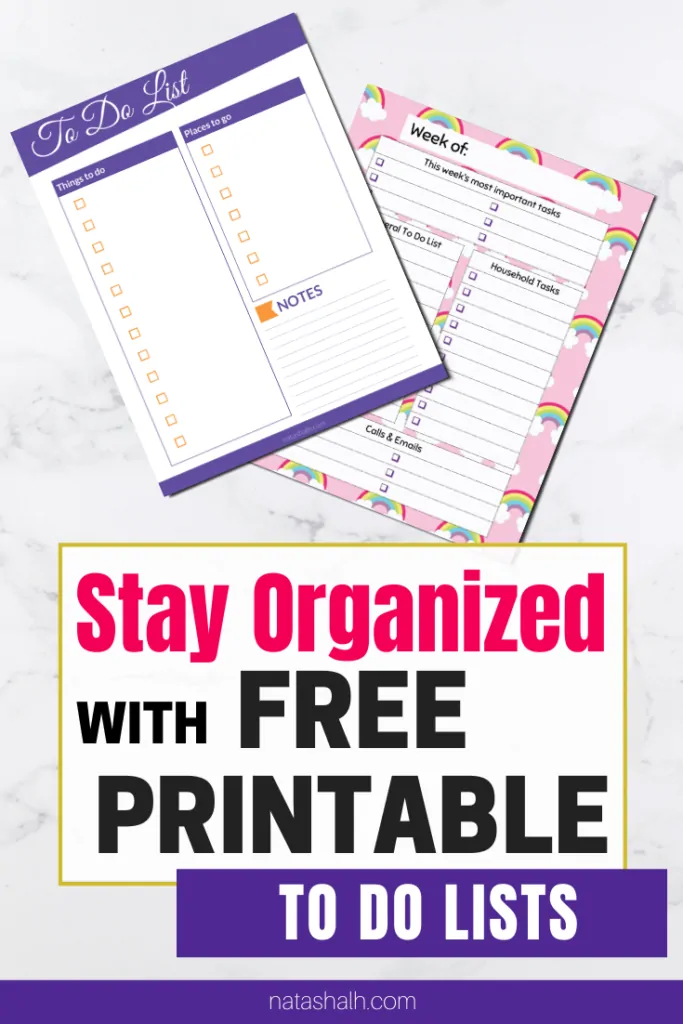 stay organized with free printable to do lists