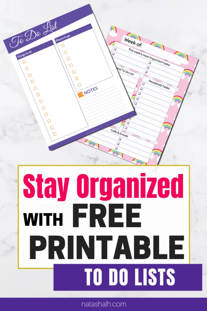 printable to do lists to get organized