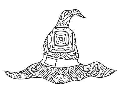 witch hat coloring page