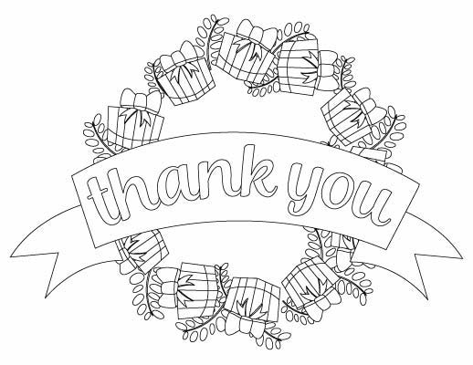christmas thank you coloring page