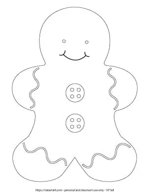 large gingerbread man to print and color