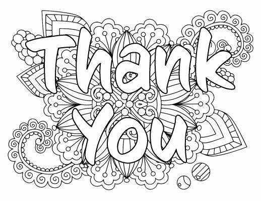 thank you coloring sheet with flowers