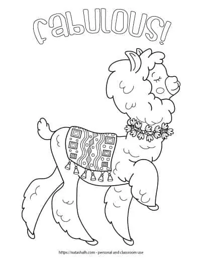 llama coloring pages images
