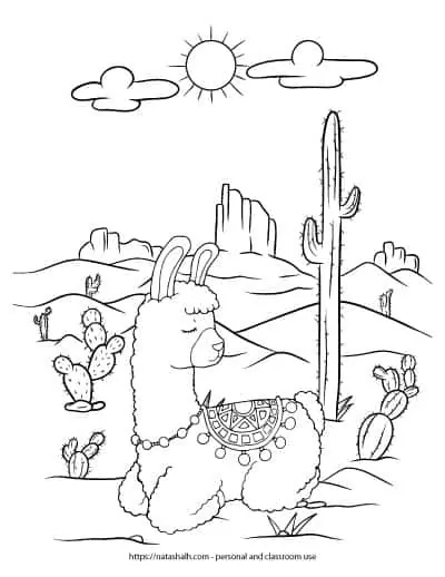 Ridiculously Cute Llama Coloring Pages For Kids Teens The Artisan Life