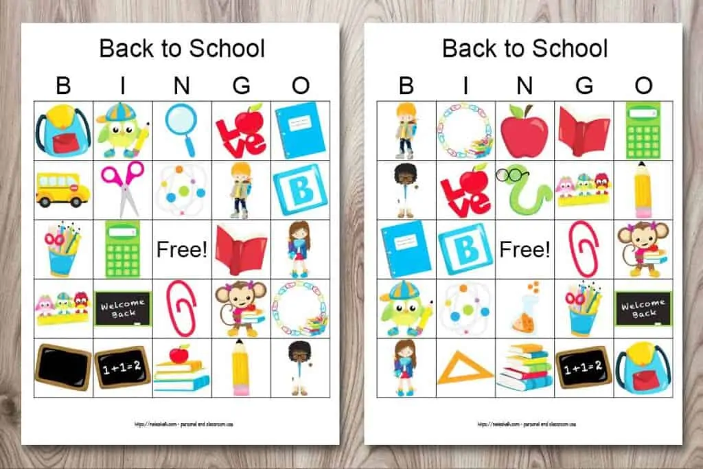 FREE Printable Back to School BINGO Game