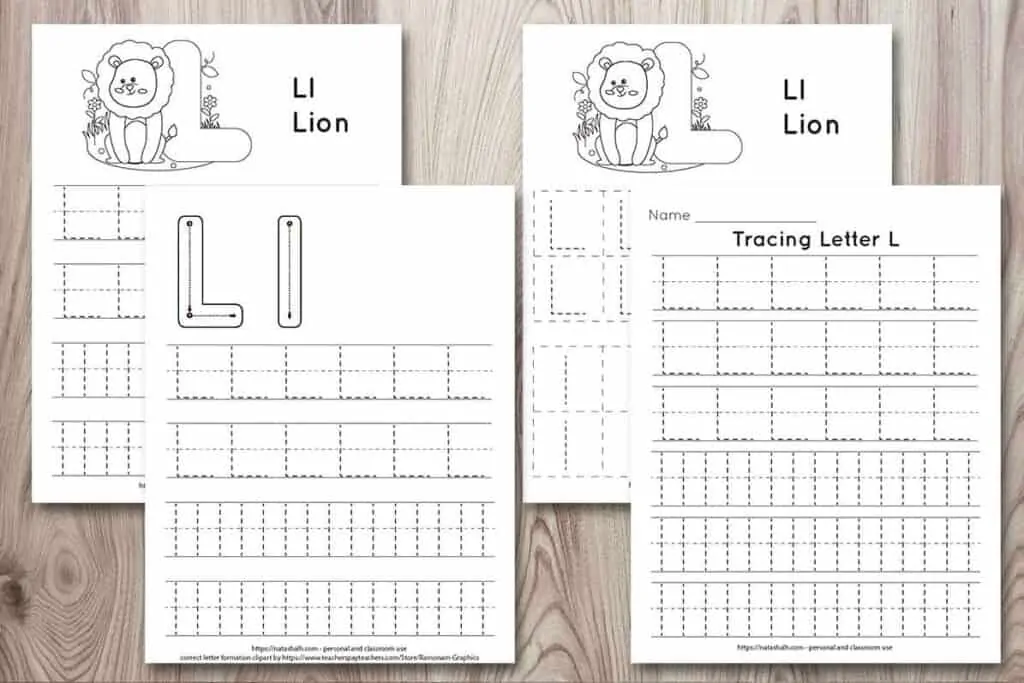 letter l tracing worksheet