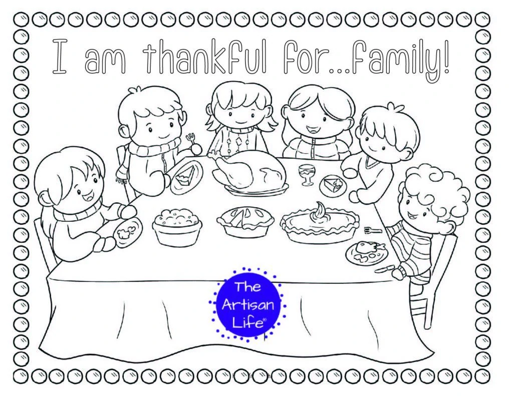 thanksgiving dinner table coloring pages