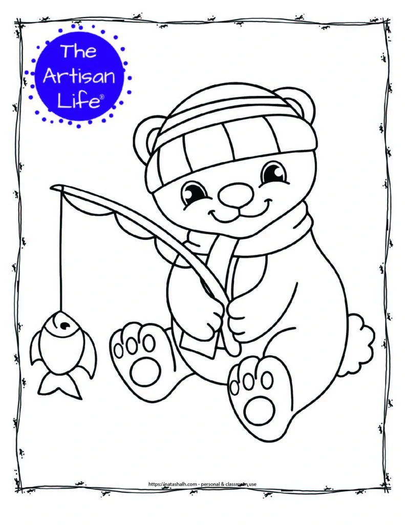 winter polar bears coloring pages