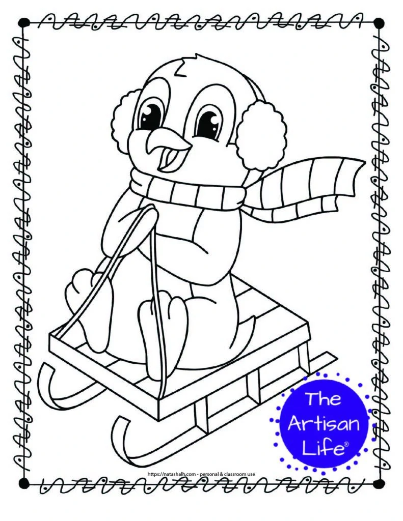 free printable coloring pages of sleds