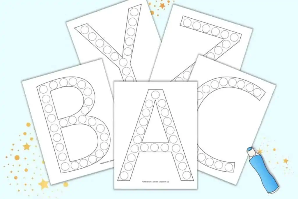 uppercase alphabet dot marker pages