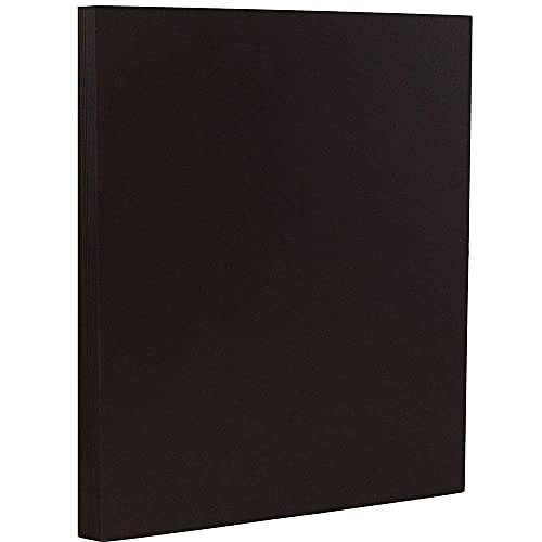 JAM PAPER Matte 28lb Paper - 8.5 x 11 - Black Base Paper - 50 Sheets/pack