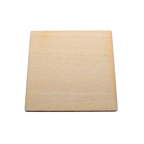 yuhoshop Wooden Square 5pcs 3.5" (Wide) X ⅛" inch Plain Unfinished Wood...