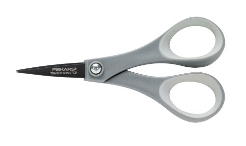 Fiskars 154110-1001 Non-stick Titanium Softgrip Detail Scissors, 5 Inch ,...