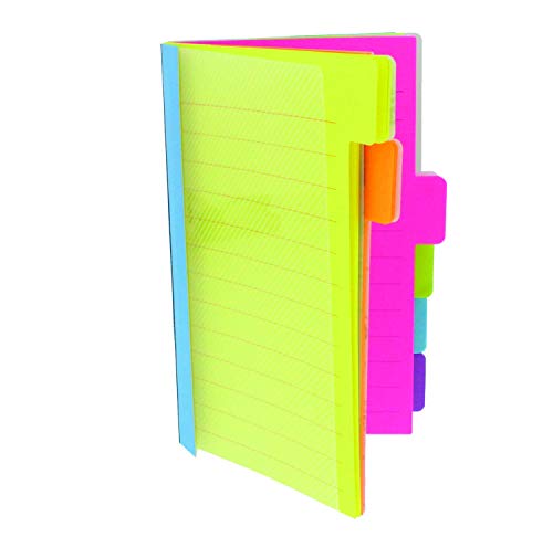 Redi-Tag Index Sticky Notes, 6-Tab Sets, Note Ruled, 4" x 6", Assorted...