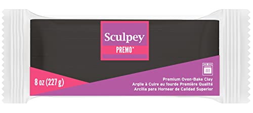 Sculpey Premo Polymer Oven-Bake Clay, Black, Non Toxic, 8 oz. bar, Great...