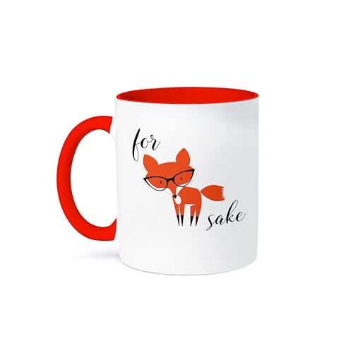 3dRose For Fox Sake Mug, 1 Count (Pack of 1), Red