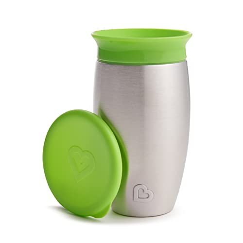 Munchkin® Miracle® Stainless Steel 360 Toddler Sippy Cup, 10 Ounce, Green