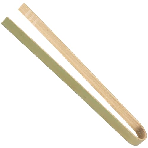 BambooMN 6.3" Mini Bamboo Disposable Tongs - Toast Tongs - 10 Pieces