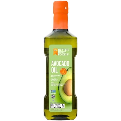BetterBody Foods Refined Avocado Oil, Non-GMO Cooking Oil, Kosher, Keto and...
