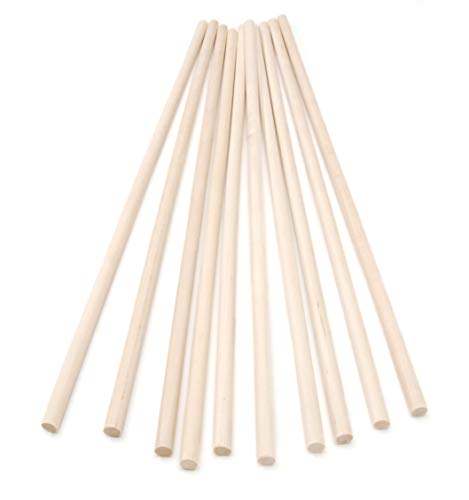 Dowel Rod - Wood - ¼ x 12 inches - 10 pieces