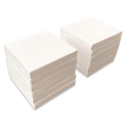 LWR CRAFTS Mini Stretched Canvas 3" X 3" Pack of 12