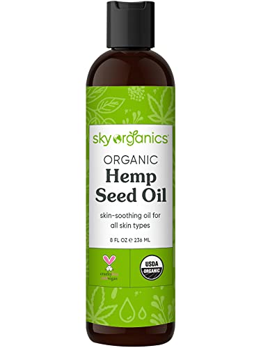 Sky Organics Organic Hemp Seed Oil for Face, 100% Pure & Cold-Pressed USDA...