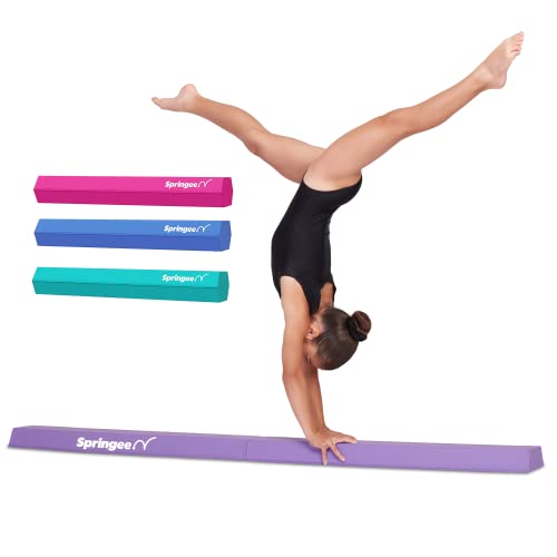 Springee 6FT Gymnastics Balance Beam - Thick Vinyl Foldable Non-Slip...