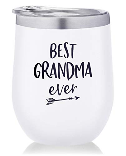 Best Grandma Ever Stainless Steel Vacuum Insulated Wine Tumbler with Lid...