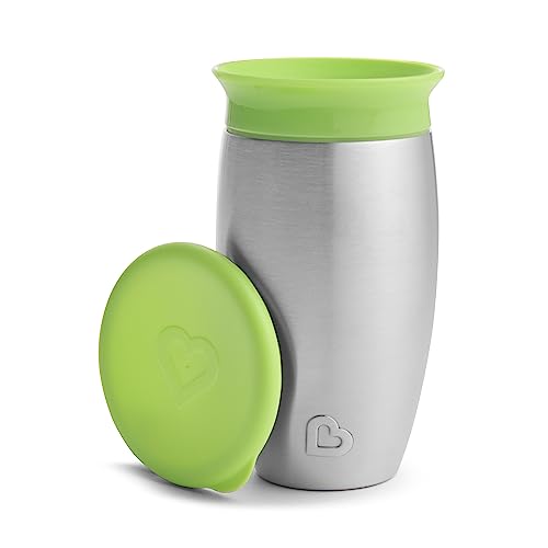 Munchkin® Miracle® Stainless Steel 360 Toddler Sippy Cup, 10 Ounce, Green
