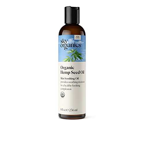 Sky Organics Organic Hemp Seed Oil for Face, 100% Pure & Cold-Pressed USDA...