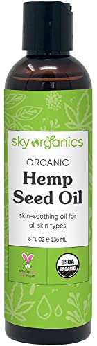 Organic Hemp Seed Oil by Sky Organics (8 oz) Cold-Pressed USDA Organic 100%...