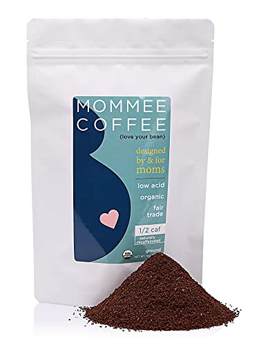 Mommee Coffee Half Caf Ground Low Acid Coffee - 100% Arabica Organic Coffee...